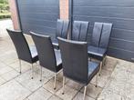 Eetkamerstoelen, Huis en Inrichting, Stoelen, Ophalen, Gebruikt, Zwart, Leer