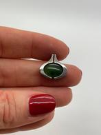 Z830 Prachtige zilveren hanger met jade, Sieraden, Tassen en Uiterlijk, Antieke sieraden, Ophalen of Verzenden, Zilver, Hanger