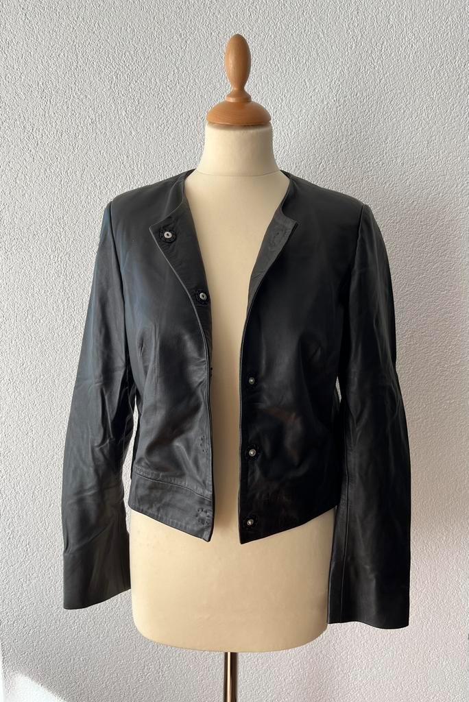 Natan lederen jasje, Kleding | Dames, Jasjes, Kostuums en Pakken, Zo goed als nieuw, Jasje, Maat 38/40 (M), Zwart, Ophalen of Verzenden