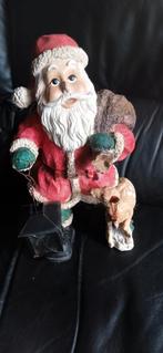Kerstman met Rendier xl,  40 cm hoog, Kunststof, 25 tot 50 cm, Ophalen of Verzenden, Zo goed als nieuw
