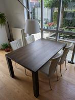 Massief eikenhouten eettafel, Ophalen, 100 tot 150 cm, Eikenhout, Zo goed als nieuw