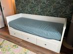 Super! Witte Bedbank 1 of 2 persoons met lades Ikea hemnes, Ophalen, Eenpersoons, Wit, Zo goed als nieuw