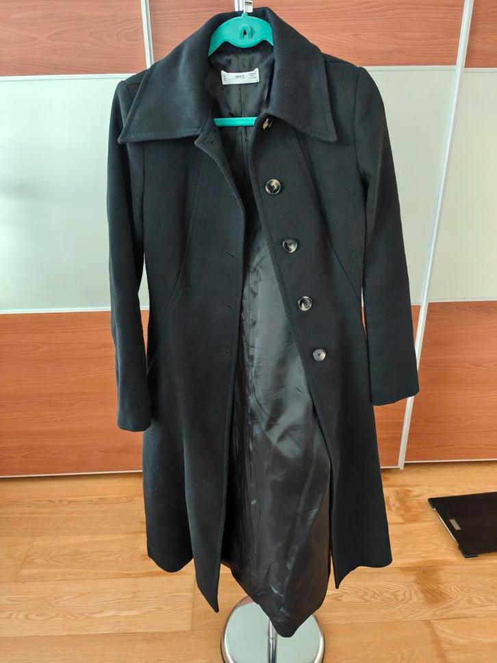 Mango mantel (M), Kleding | Dames, Jassen | Winter, Gedragen, Maat 38/40 (M), Zwart, Ophalen of Verzenden