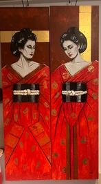 Geisha panelen van Greetje Faber, Antiek en Kunst, Ophalen