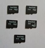 5 x Sandisk micro sd kaart 2GB  (Echte ouderwetse), Ophalen of Verzenden, Zo goed als nieuw, SD, Fotocamera