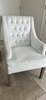 Witte Eetkamer Fauteuils - Set van 4, Huis en Inrichting, Fauteuils, Ophalen, Gebruikt, Minder dan 75 cm, Stof