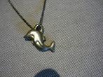 Zilverkleurige ketting met Dolfijn hangertje, Verzenden, Zo goed als nieuw, Zilver, Ketting