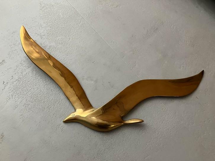 Vintage Messing vogel in vlucht xl 44 cm, zwaluw, Antiek en Kunst, Antiek | Koper en Brons, Ophalen of Verzenden