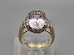 Gouden Vintage ring edelsteen morganiet en diamant.2025/394., ., Paars, Ophalen of Verzenden, Zo goed als nieuw