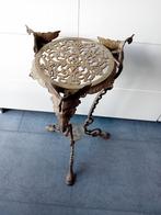 Vintage Messing Koperen Plantentafel / Bijzettafel piedestal, Ophalen of Verzenden