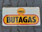 Vintage Shell Butagas Emaille Reclamebord, Antiek en Kunst, Antiek | Emaille, Ophalen of Verzenden