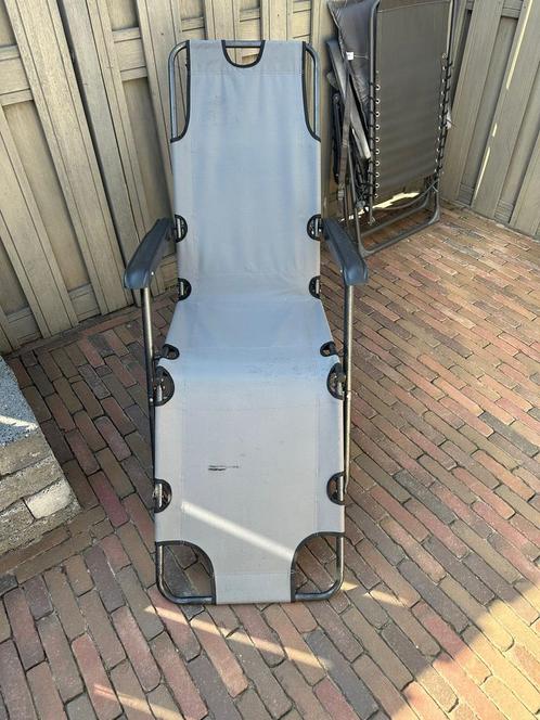 Opvouwbare ligstoel strandstoel relaxstoel, Tuin en Terras, Ligbedden, Gebruikt, Verstelbaar, Ophalen