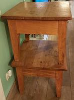 2 Teakhouten Bijzettafels met Lade - 60x60x51cm, Huis en Inrichting, Ophalen