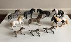 Schleich 7 paarden, 3 veulens, 1 amazone en extra onderdelen, Ophalen of Verzenden, Gebruikt