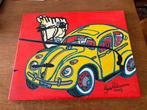 Schilderij Guillâume a la Herman Brood Volkswagen Kever, Antiek en Kunst, Kunst | Schilderijen | Modern, Ophalen of Verzenden