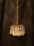 hanglampje met rose glazen tranen, Ophalen of Verzenden, Gebruikt, Glas, Retro