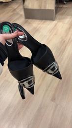 Diesel Zwarte Kitten Heels met Zilveren Gesp, Ophalen of Verzenden, Zo goed als nieuw, Zwart, Pumps