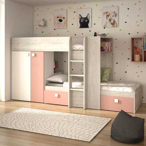 Maxim Multifunctioneel Stapelbed - 90x200 - Oudroze, Huis en Inrichting, Slaapkamer | Bedden, Nieuw, Ophalen of Verzenden