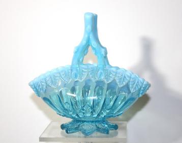 Antiek Victorian Blue Davidson Pearline glazen schaaltje  beschikbaar voor biedingen