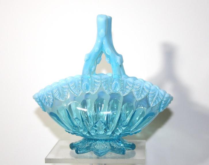 Antiek Victorian Blue Davidson Pearline glazen schaaltje, Antiek en Kunst, Antiek | Glas en Kristal, Ophalen