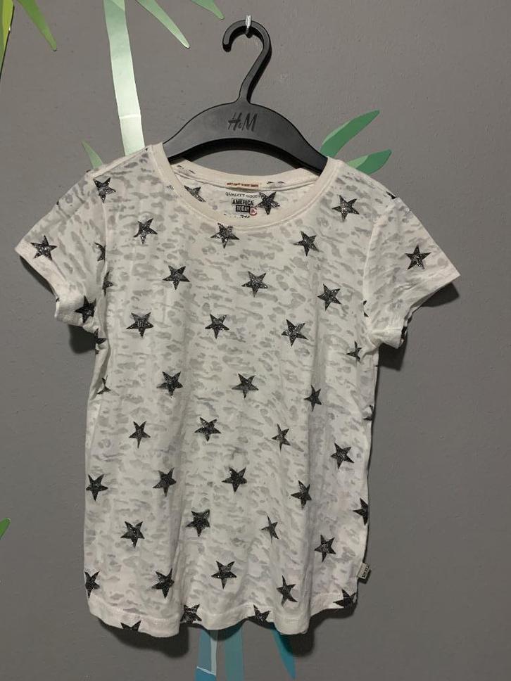 American Today Sterren T-shirt mt 128, Kinderen en Baby's, Kinderkleding | Maat 128, Zo goed als nieuw, Meisje, Shirt of Longsleeve