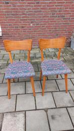 2 teak houten stoelen, Huis en Inrichting, Twee, Gebruikt, Vintage, Bruin