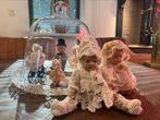 Prachtige antieke poppetjes onder een stolp en 2 losse, Ophalen of Verzenden