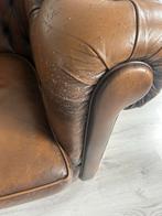2 Chesterfield Fauteuils Leer - Opknapper, Huis en Inrichting, Fauteuils, Ophalen, Gebruikt, Leer, 75 tot 100 cm