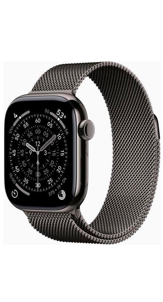 Slate Titanium Apple Watch 11 cellular 42mm, Sieraden, Tassen en Uiterlijk, Smartwatches, Zo goed als nieuw, iOS, Zwart, GPS, Waterdicht