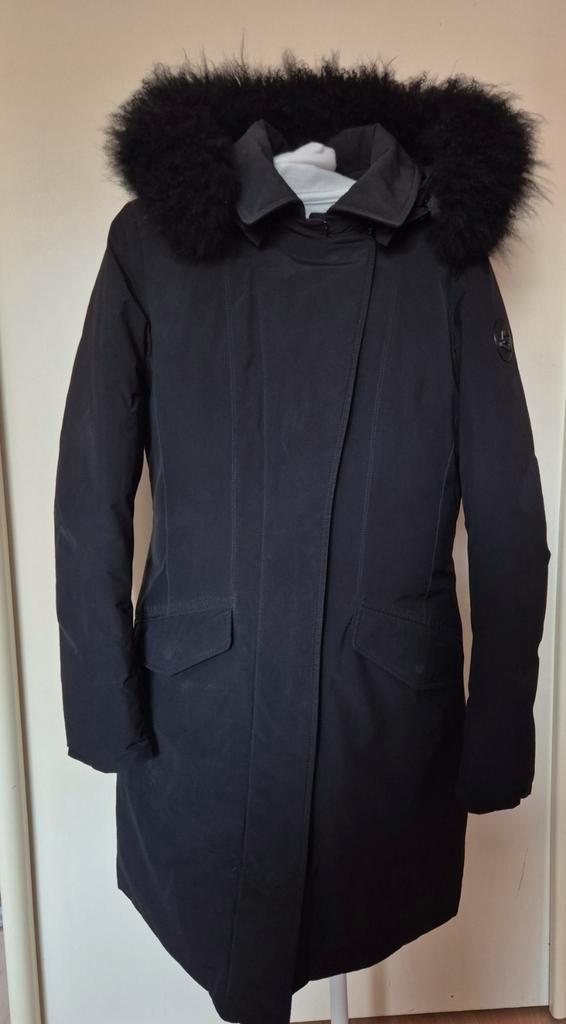 Woolrich Parka Winterjas - Middellang Model, Kleding | Dames, Jassen | Winter, Gedragen, Maat 36 (S), Zwart, Ophalen of Verzenden