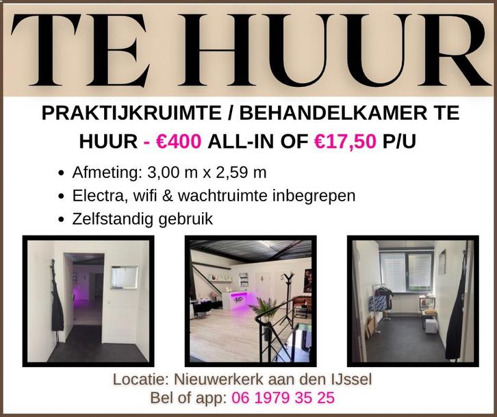 Te huur: Behandelkamer / praktijkruimte, Zakelijke goederen, Bedrijfs Onroerend goed, Praktijkruimte