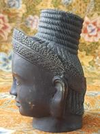 Mooi antiek brons hoofd uit Cambodja van Vishnu 14,5 cm., Ophalen of Verzenden