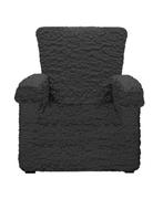2 LEEN BAKKER STOELHOEZEN STOELBESCHERMERS GRIJS ANTRACIET, 50 tot 100 cm, BI-ELASTISCHE ANTRACIET GRIJZE MEUBELHOES VOOR FAUTEUIL