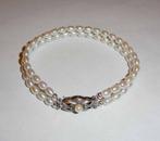 Armband Parels dubbel slotje zilver, Verzenden, Nieuw, Overige kleuren, Overige materialen