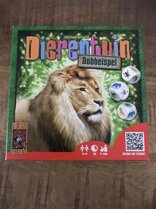 Dierentuin dobbelspel (999 games), Hobby en Vrije tijd, Gezelschapsspellen | Overige, Zo goed als nieuw, Een of twee spelers, Drie of vier spelers