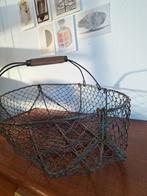 Metalen gevlochten draadmand, oogstmand, Ophalen of Verzenden, Ovaal, Riet, Mand