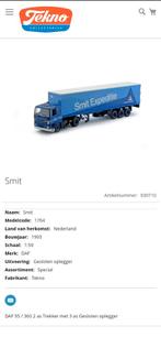 Gezocht Tekno Smit Expeditie, Hobby en Vrije tijd, Modelauto's | 1:50, Ophalen of Verzenden, Gebruikt, Bus of Vrachtwagen, Tekno