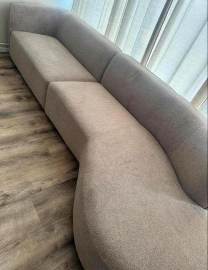 Bankstel taupe boucle (min. prijs is gelijk aan vraagprijs), Huis en Inrichting, Banken | Sofa's en Chaises Longues, Zo goed als nieuw