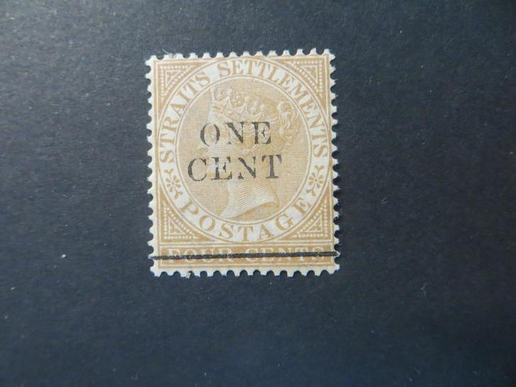 A06010: Straits Settlements QV 1 c CA, Postzegels en Munten, Postzegels | Azië, Ophalen of Verzenden