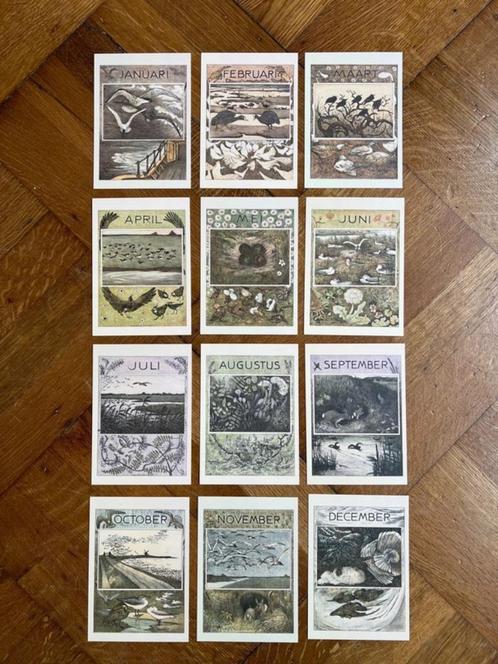 12 wandkunstkaarten - kalender 2 - Theo van Hoytema, Antiek en Kunst, Kunst | Overige Kunst, Verzenden