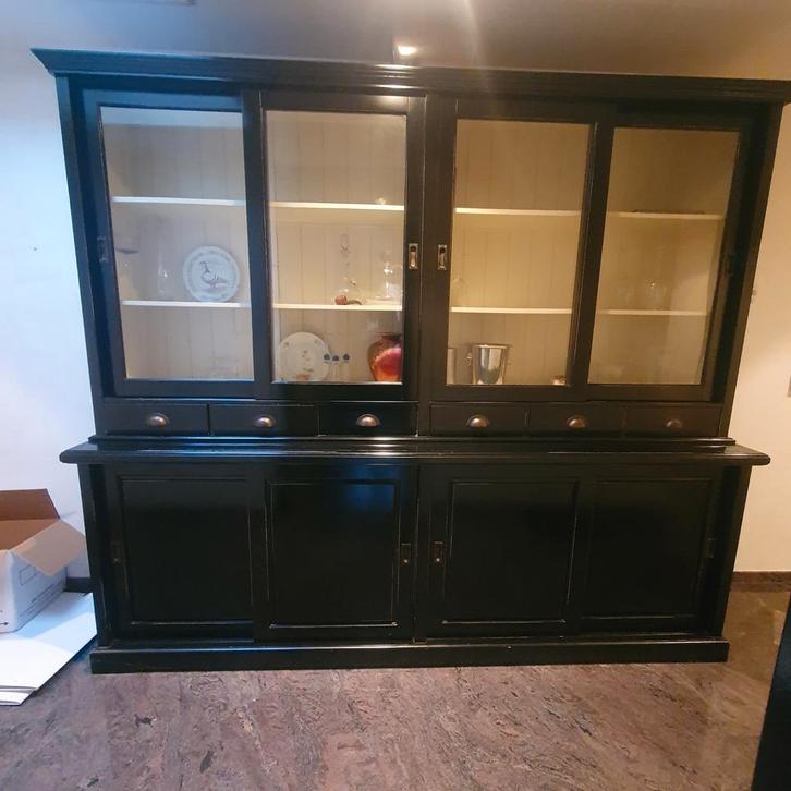 Buffetkast / apothekerskast - 255 cm breed en 220 cm hoog, Huis en Inrichting, Kasten | Buffetkasten, Gebruikt, 200 cm of meer