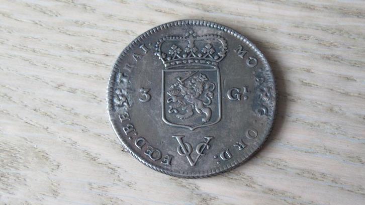 Voc zilveren provinciale 3 gulden 1786 Utrecht  / vondst, Postzegels en Munten, Munten | Nederland, Losse munt, Overige waardes