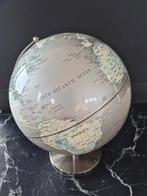 Wereldbol globe groot grijs aluminium, Ophalen of Verzenden, Zo goed als nieuw