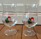 2 33cl Brasserie d’Achouffe La chouffe bierglas met pootje, Verzamelen, Ophalen of Verzenden, Zo goed als nieuw, Bierglas