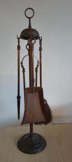 Koperen antieke haardset/haardstel, Ophalen of Verzenden, Koper