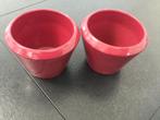 2 Bordeaux rode potjes, Overige materialen, Rond, Ophalen of Verzenden, Minder dan 40 cm
