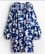 H&M Jurk XL (42/44) Blauw/Ecru Viscose, H&M, Blauw, Maat 42/44 (L), Ophalen of Verzenden