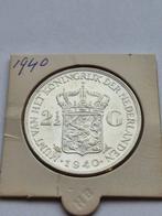 2.5 Gulden 1940 Wilhelmina UNC FDC, Postzegels en Munten, Zilver, Ophalen of Verzenden, Koningin Wilhelmina, Losse munt