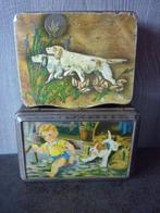 2 Oude/antieke blikken trommeltjes., Antiek en Kunst, Verzenden