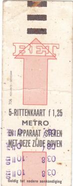 R.E.T.  1e Metro kaartje 1968, Ophalen of Verzenden, Gebruikt, Bus of Metro, Schaalmodel